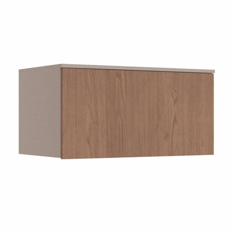 Módulo Aéreo 1 Porta Basculante Requinte+ 100% MDF Cinza/Duna Line/Macadâmia Duna Line/Macadâmia