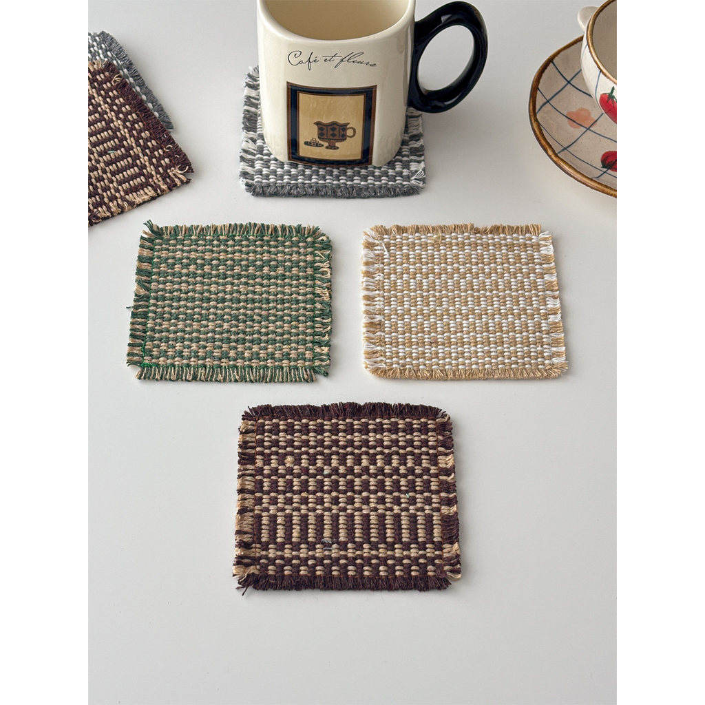 Muni Retro tecido tecido Coaster tapete de mesa doméstico isolado Placemat Multi-Purpose pano esteira tiro Pro