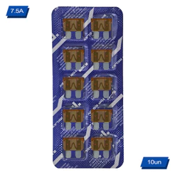 Cartela 10 Fusíveis Lâmina 7,5a Marrom Trfus316007