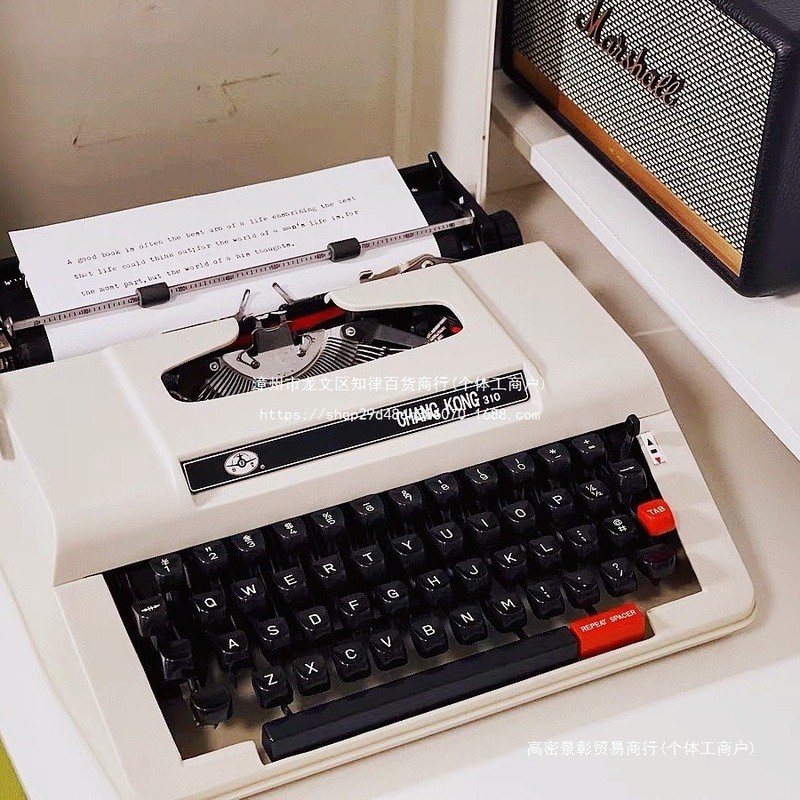 Máquina de escrever Vintage longa vazia 310 pode escrever máquinas em inglês Retro máquina de escrever nostálgico antigo