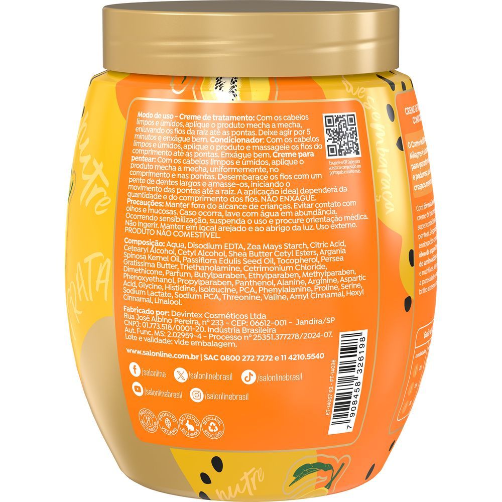 Creme 3 em 1 Salon Line Cachos Dos Sonhos Multy Milagres Maracujá 1kg · foto 2