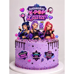 Topo de Bolo Guerreiras Do Kpop Infantil