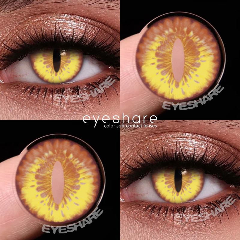 Eyeshare Halloween SPIRITEYE Lentes De Contato Coloridas cosplay Olho De Gato Dourado Brasil Transporte Rápido