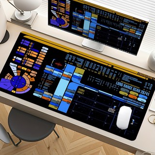 Mouse Pad Gamer Interface Sci‑Fi Painel Nave Espacial, Mouse Pad Antiderrapante Borda Costurada para Jogos