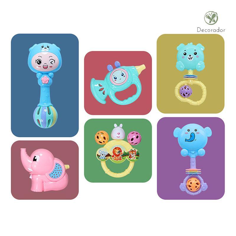 Conjunto De Chocalhos De Mordedor Sensorial Para Recém-Nascidos Decorador Brinquedo Educacional Bebês De 0 A 12 Meses