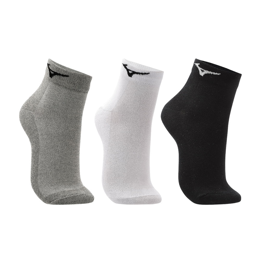 Kit Meia Cano Curto Mizuno Basic tam. 39-44 - Pacote com 3 pares