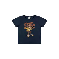 Camiseta Infantil Menino Estampa Skate Elian Azul