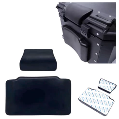 Encosto para Baú Bauleto Moto Universal Almofadado Atrox 2 Peças Preto Fita 3M