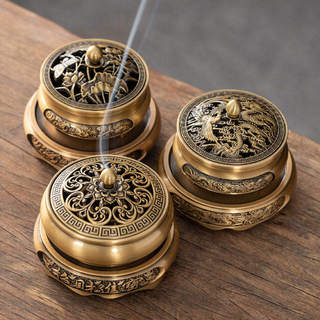 Queimador de incenso de cobre estilo chinês luz luxo doméstico interior puro sândalo aromaterapia pequeno queimador Prem