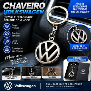 Chaveiro Com Logotipo De Metal Volkswagen , Pingente De Carro Para VW Polo Virtus T-Cross Nivus Taos Golf Jetta Tiguan P