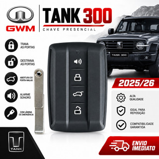 Chave Presença Gwm Tank 300, 2025/26 Original - Com Lamina
