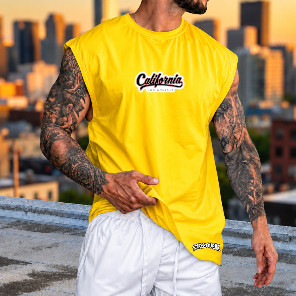 Regata Machão Oversized 100% Algodão Camiseta Cavada Musculação Streetwear Treino Praia Academia