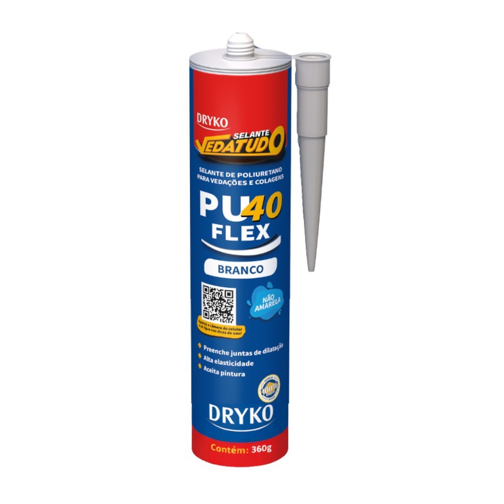 Adesivo selante PU cartucho 360g PU 40 FLEX - Vedatudo - Dryko