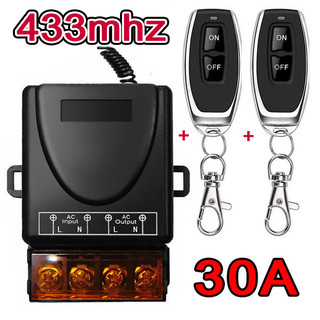 Interruptor Controle Remoto Sem Fio Ac 220v 30a 1ch 433mhz Módulo De Interruptor De Controle Com Dois Controles Remotos