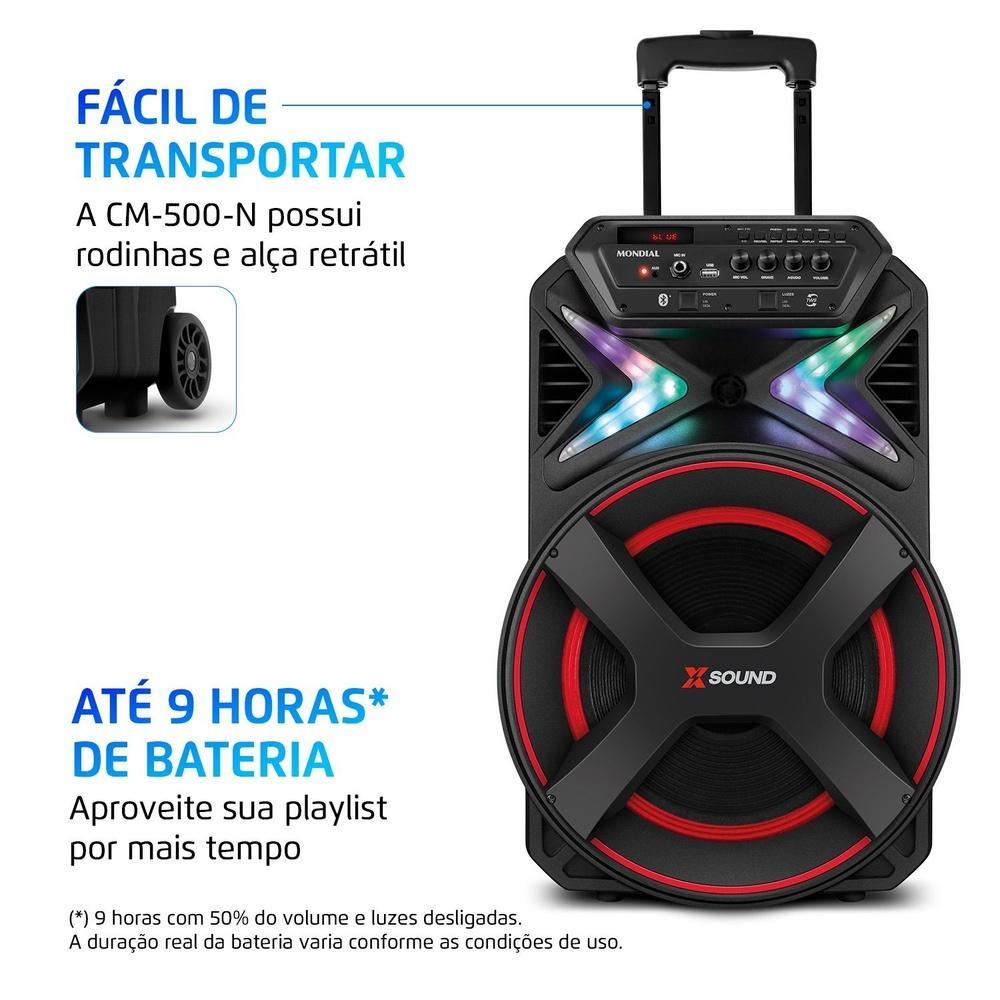 Caixa Amplificada Mondial Xsound 500W Preta CM-500-N Bivolt — imagem 2 de 2