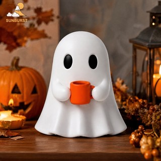 [Sunburst1 . br] Estatueta De Xícara De Café Fantasma Decoração De Mesa De Halloween Presente De Resina Fofo