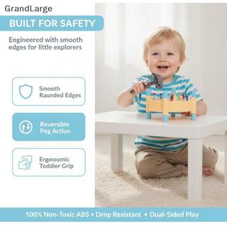 [GrandLarge] Brinquedo De Bater Montessori Com Estacas De Cores Vibrantes , Ecológico , Não Tóxico , Seguro , Plástico ,
