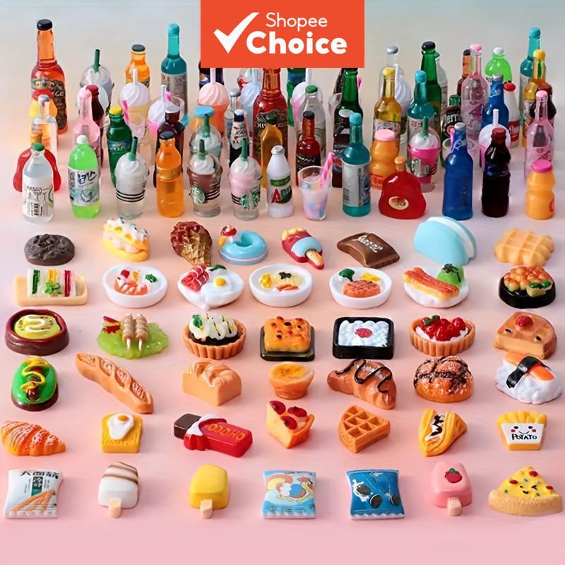 Miniaturas de casa de bonecas de alimentos e bebidas para projetos em miniatura, acessórios de bonecas adequados para