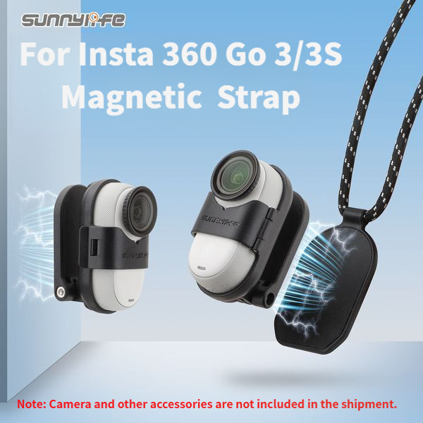 Câmera de Ação para Insta 360 Go 3/3S com Suporte Magnético Ajustável para Pescoço, Cordão e Suporte de Mão Livre, Supor