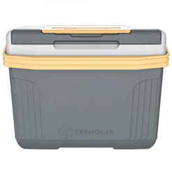Caixa Cooler Térmico Pequeno 8 Litros Cinza Plus Cabe Ate 12 Latas Termolar Porta Copos
