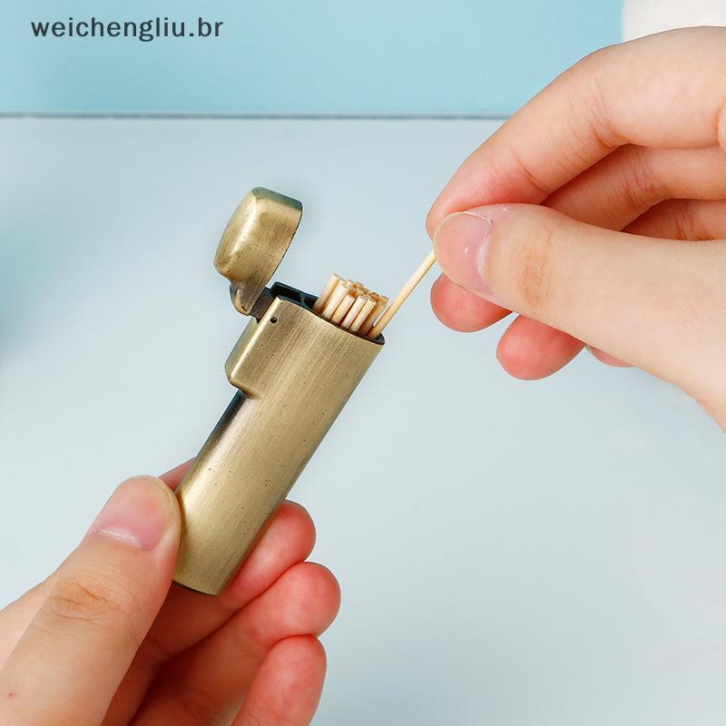 # weicheng Mini Porta-Palitos De Metal Portátil Em Liga De Zinco Estojo De Agulha Para Viagens , Caminhadas , Caixa De A