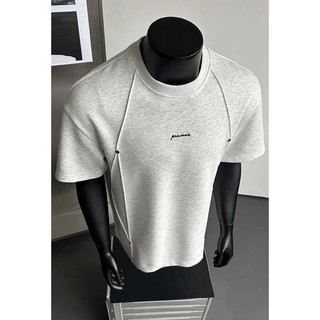 Design manga Raglan camiseta de manga curta masculina solta pesada americana Retro Casual All-Match High-End Street Wear