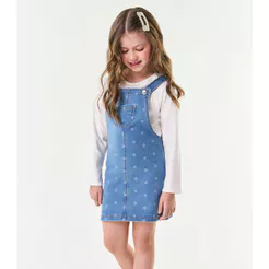 Salopete Infantil Jeans Trick Nick Azul
