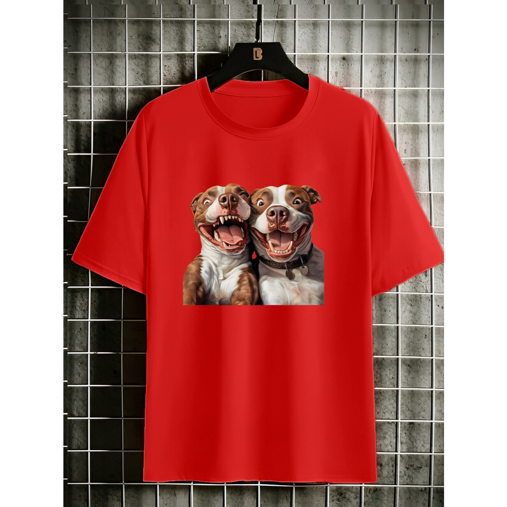 Camiseta Estampada - Pitbulls 2  Cachorro - Unissex Estilo Streetwear Casual Confortável - 100% Algodão Envio Rápido