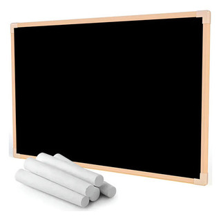 100x70 Lousa Preta Quadro Negro Moldura Madeira Pinus Neo Stalo + 10 Giz