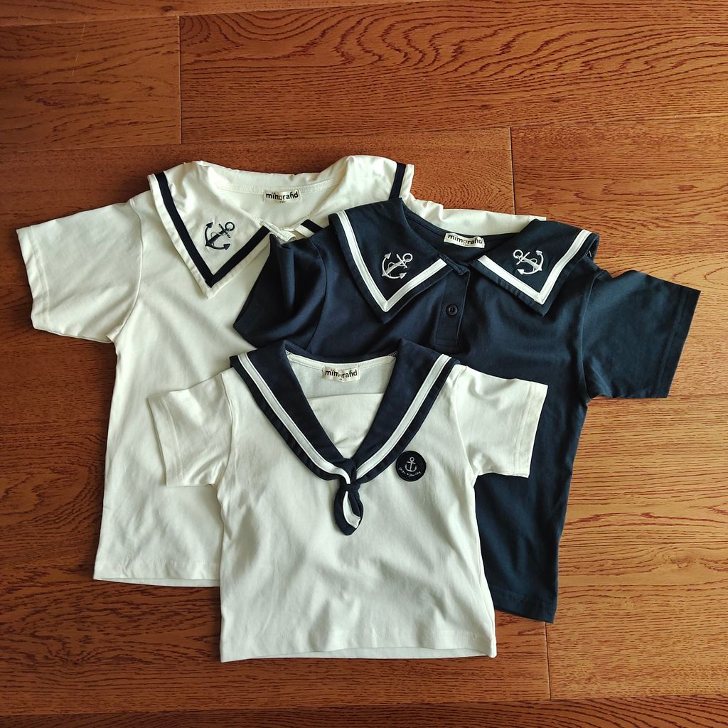 Meninos meninas camiseta japonês puro algodão de manga curta em torno do pescoço meninos camiseta crianças verão 80 tama