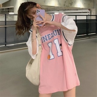 Falso uniforme de basquete de duas peças camiseta feminina 2026 verão novo estilo camisa de manga curta estudante versão