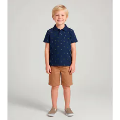 Conjunto Infantil Polo Com Bermuda Trick Nick Azul
