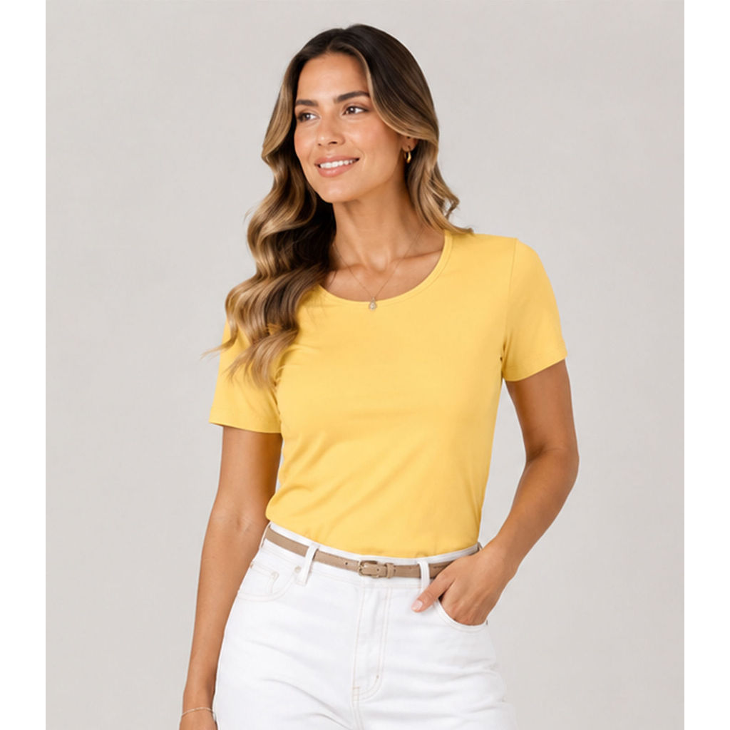 Blusa Feminina Cotton 30 Básica KO Amarelo