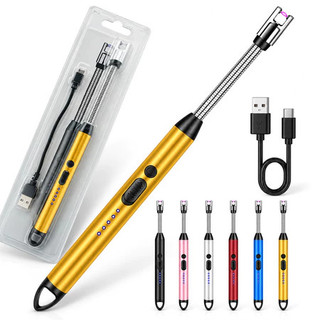 Isqueiro Elétrico USB Recarregável Flexível à Prova de Vento para Fogão Velas Churrasco