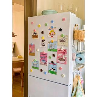 Botão cartão postal geladeira adesivo sucção magnética 2026 novo estilo caseiro diy decoração criativa de alto valor suc