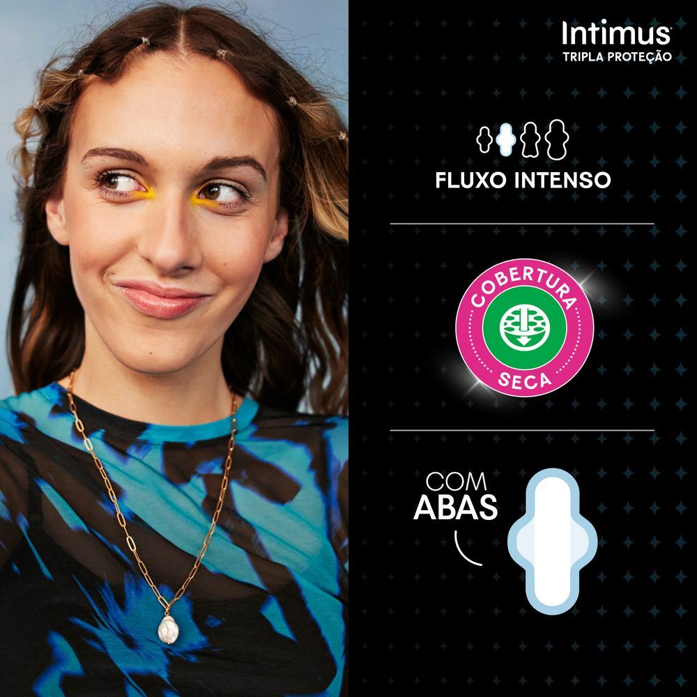 Absorvente Intimus Tripla Proteção Noite Seca Com Abas, Fluxo intenso, 45 um · foto 2