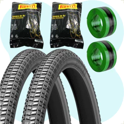 PAR Pneu Levorin Atacama Aro 26 x 1.95 + PAR Camara Pirelli bico grosso + PAR Fita antifuro tectire
