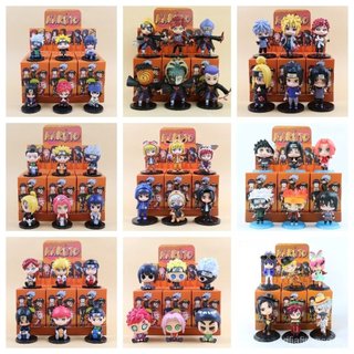 28 modelos, um conjunto com 6 ou 9 peças, tema de anime, figuras em estilo Q dos ninjas da tribo Uzumaki, incluindo: Sas