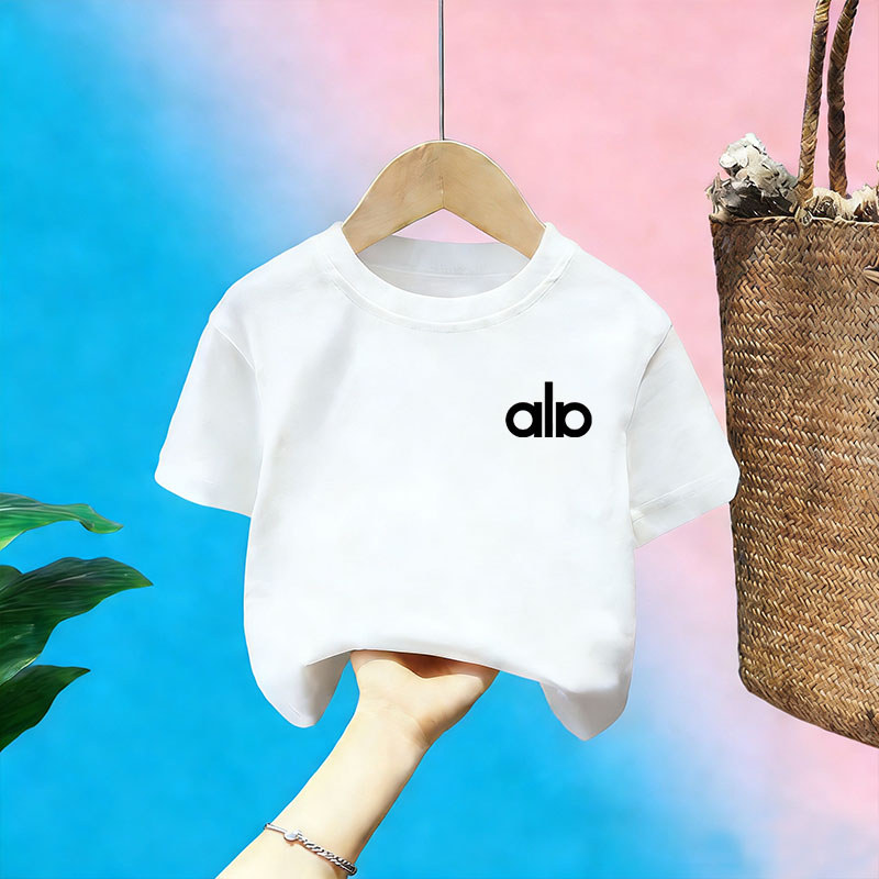 Algodão puro meninos camiseta de manga curta 2026 novo estilo verão estilo ocidental crianças meia manga meninas camisa 
