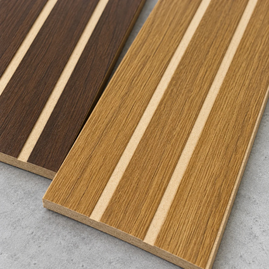 Kit 50 Placas Revestimento Ripado MDF Painel Parede Decorativo Decoração Sala Quarto Casa Adesivo