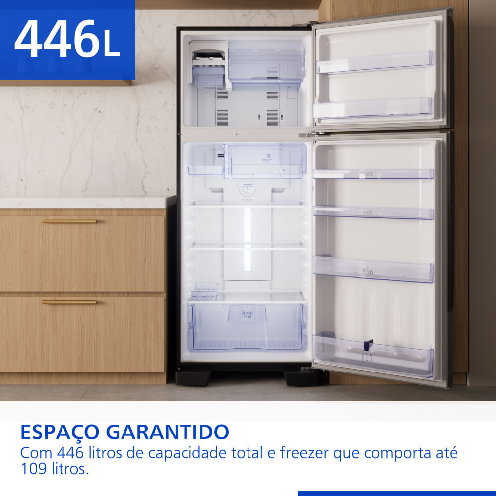 Geladeira Ideal+ Panasonic BT58 Frost Free Inverter 446L Cor Black Inox Look - NR-BT58PV3B — imagem 3 de 3
