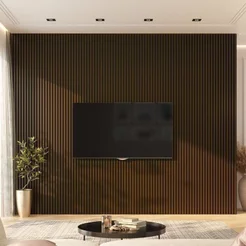 Kit de 4 Barras de Painel Ripado PVC Marrom Bariri 270cm x 15cm Cobertura 1,62m² Marrom