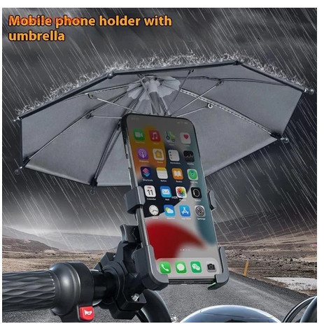 Suporte Para Celular Motocicleta E Guarda-Chuva , À Prova De Sol , Bicicleta , Scooter Ao Ar Livre