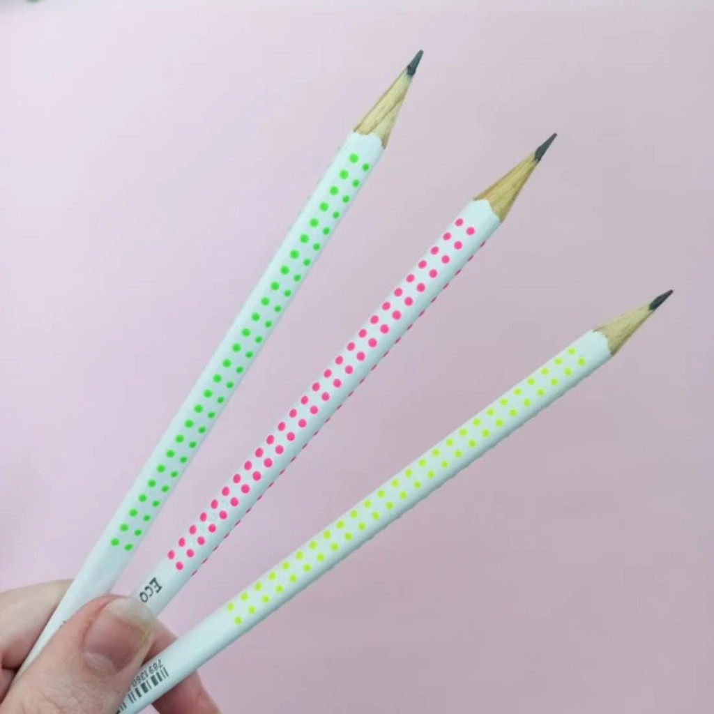 Lápis Preto Triangular Grip Neon Faber-Castell 2001 Ergonômico Antideslizante