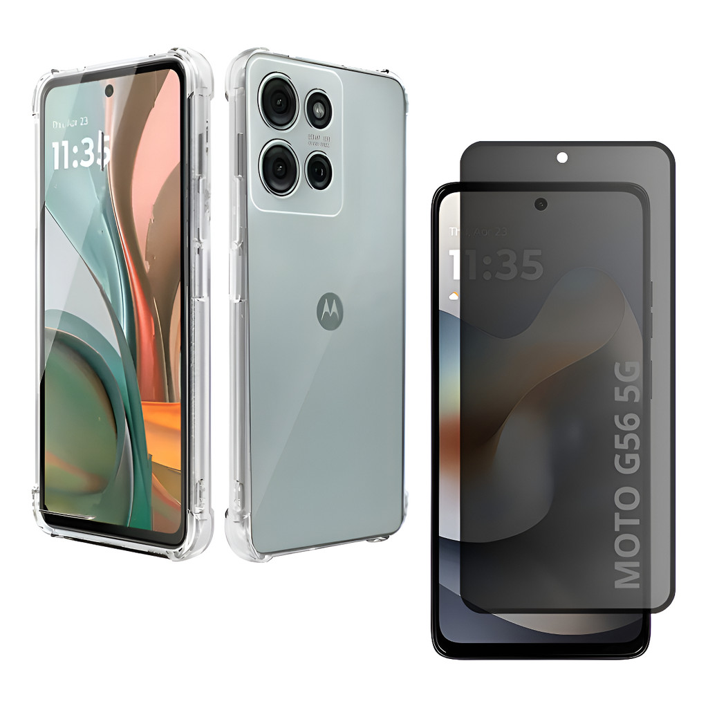 Capa Case Capinha Anti Impacto Para Motorola Moto G56 + Película 3D Privacidade em Oferta na Shopee