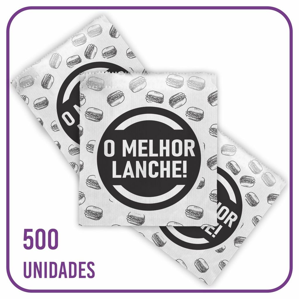 Saco Antigordura O Melhor Lanche Hamburgão (P) 500 unidades em Oferta na Shopee