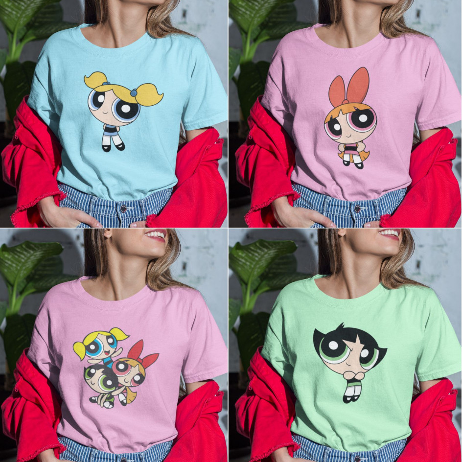 Camiseta Feminina Super Poderosas Docinho Lindinha Florzinha envio imediato Trevix.