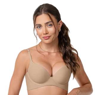 Sutiã Push Up Power Laser Bege Zee Rucci em Oferta na Shopee