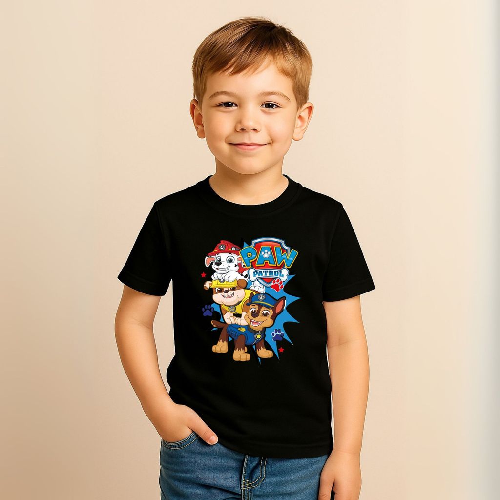 Camisa Infantil da Patrulha Canina Infantil Unissex Paw Patrol Estampa Desenho Patrulha Canina Filme