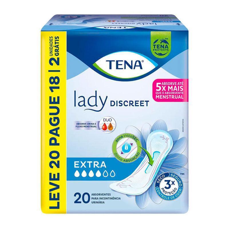 Absorvente para Incontinência Urinária Tena Lady Discreet Extra Leve 20 Pague 18 Unidades em Oferta na Shopee